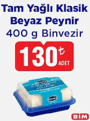 BİNVEZİR TAM YAĞLI KLASİK BEYAZ PEYNİR 400 G